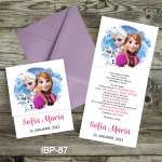 Invitatii botez cu plic colorat - Frozen - IBP-87 - imagine 3