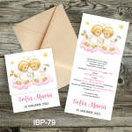 Invitatii botez cu plic colorat - Ingerasi - IBP-79 - imagine 2