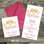 Invitatii botez cu plic colorat - Ingerasi - IBP-79 - imagine 3