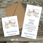 Invitatii botez cu plic colorat - Ursuleti - IBP-76 - imagine 2