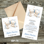 Invitatii botez cu plic colorat - Ursuleti - IBP-76 - imagine 3
