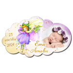 Marturii botez magnetice forma norisor - Zana Florilor - MCN-52 - imagine 2