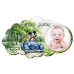 Marturii botez magnetice forma norisor - Mickey si Pluto in masina - MCN-91 - imagine 2