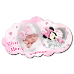 Marturii botez magnetice forma norisor - Minnie Mouse - MCN-88 - imagine 2