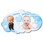 Marturii botez magnetice forma norisor - Baby Boss si inimi - MCN-84 - imagine 2