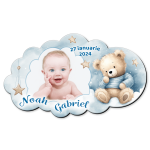 Marturii botez magnetice forma norisor - Ursulet - MCN-44 - imagine 2