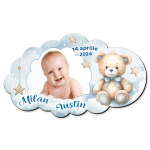 Marturii botez magnetice forma norisor - Ursulet - MCN-45 - imagine 2