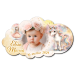 Marturii botez magnetice forma norisor - Zana si Unicorn - MCN-47 - imagine 2