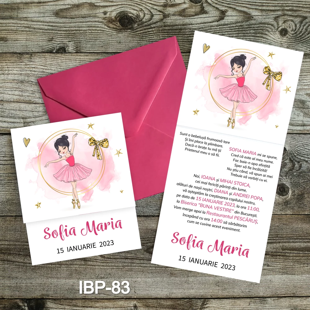 Invitatii botez fete