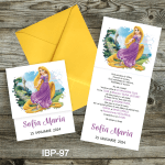 Invitatii botez ieftine Rapunzel