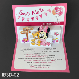 invitatii 3D botez fata