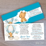 invitatii botez handmade ursulet in balon cu aer cald