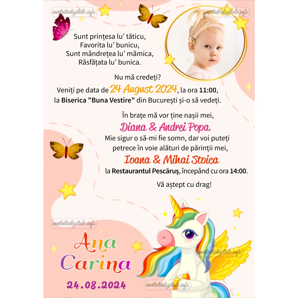 invitatii digitale botez
