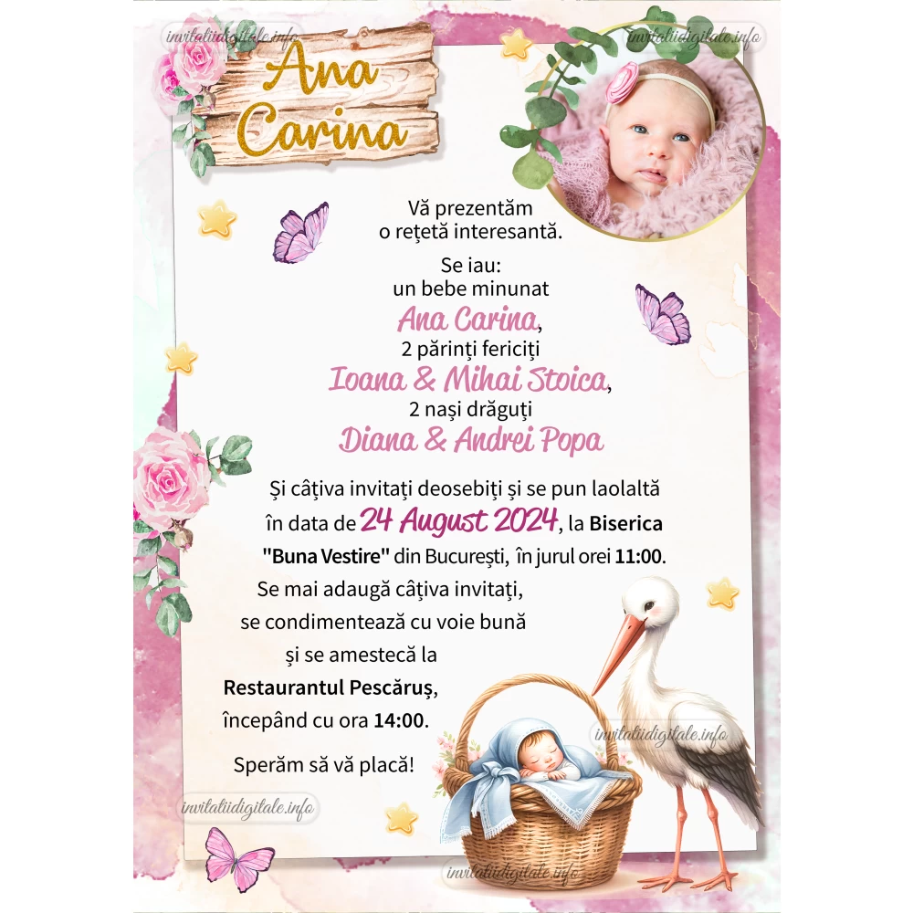 invitatii digitale botez