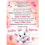 invitatii botez digitale Pisicuta Marie