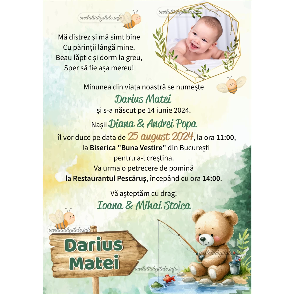 invitatii digitale botez
