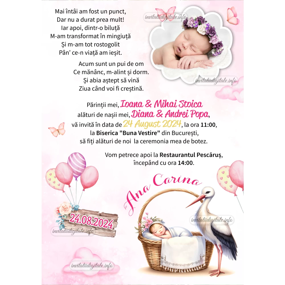 invitatii digitale botez