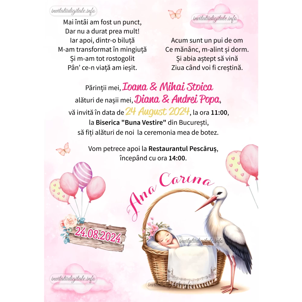 invitatii digitale botez