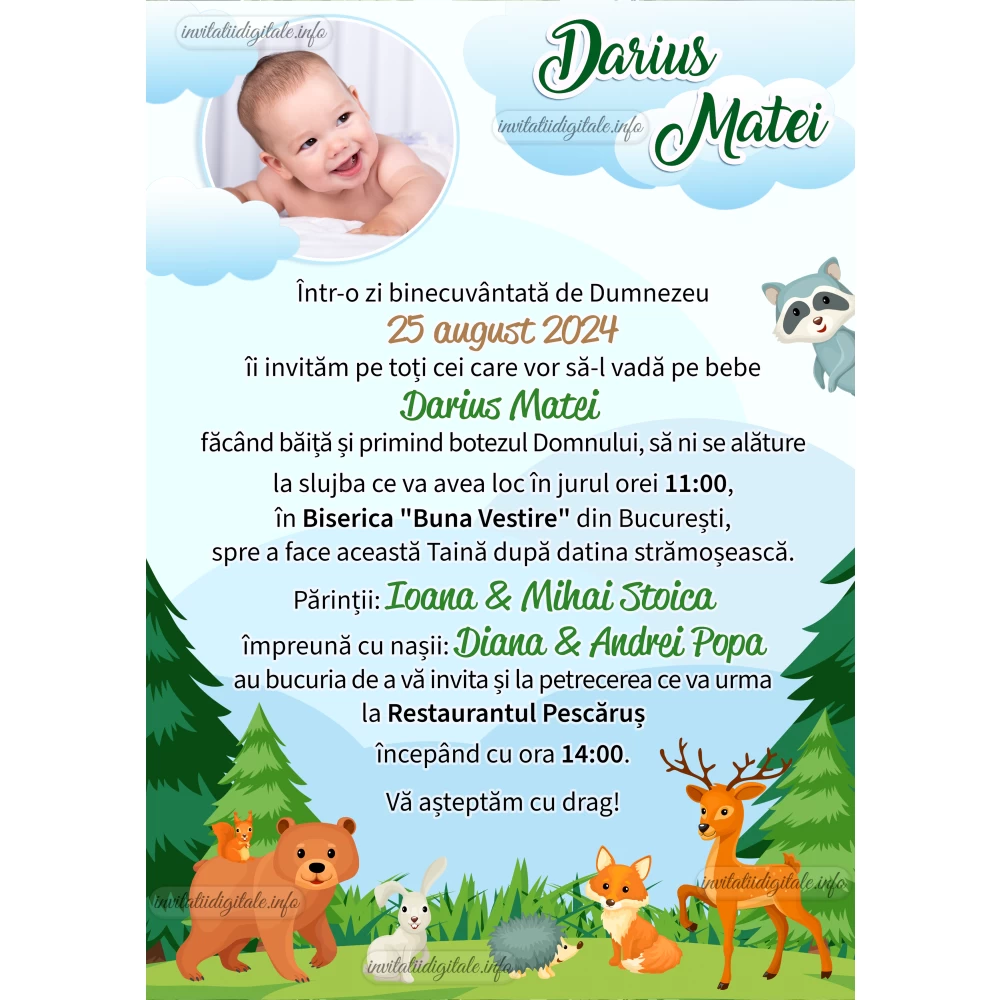 invitatii digitale botez