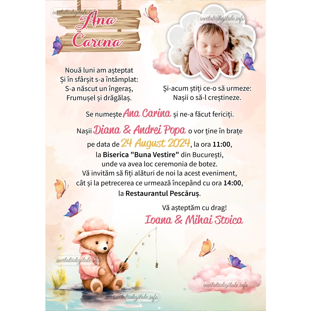 invitatii digitale botez
