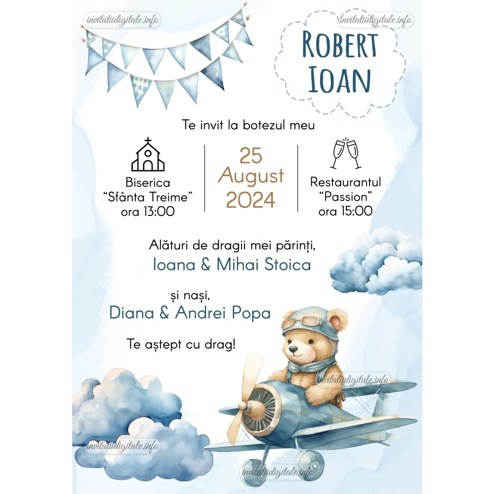 invitatii digitale botez