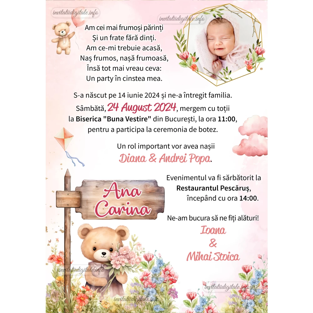 invitatii digitale botez