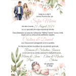 Invitatie digitala nunta si botez fete