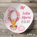 eticheta autoadeziva Ursulet in balon cu aer cald