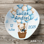 etichete autocolante rotunde Ursulet cu baloane