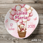 etichete autocolante rotunde Ursulet cu baloane