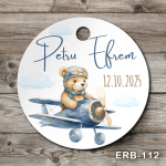 etichete carton personalizate Ursulet in avion