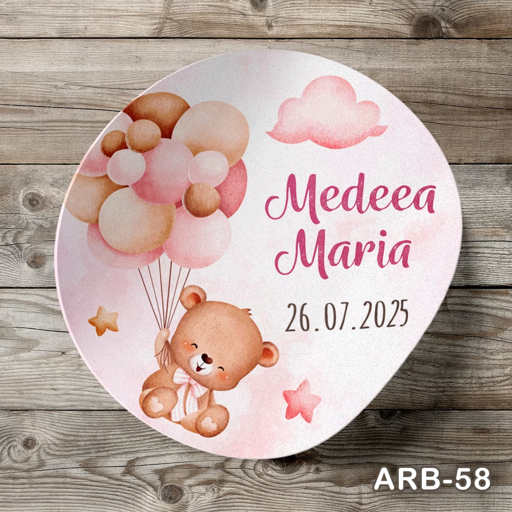 etichete personalizate autocolante Ursulet cu baloane