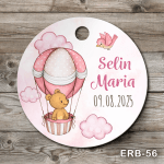 etichete personalizate carton Ursulet in balon cu aer cald