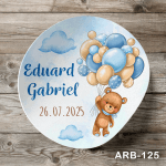 etichete rotunde autocolante Ursulet cu baloane