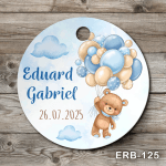 etichete rotunde personalizate Ursulet cu baloane
