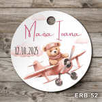 etichete rotunde personalizate Ursulet in avion