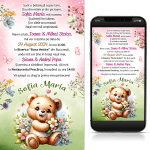 invitatii digitale botez ursulet