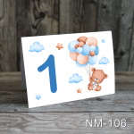 numere de masa botez baieti Ursulet si baloane