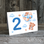 numere de masa botez baieti Ursulet si baloane