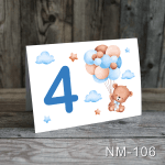 numere de masa botez baieti Ursulet si baloane