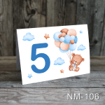 numere de masa botez baieti Ursulet si baloane