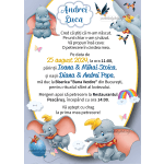 invitatii botez baiat elefantul dumbo