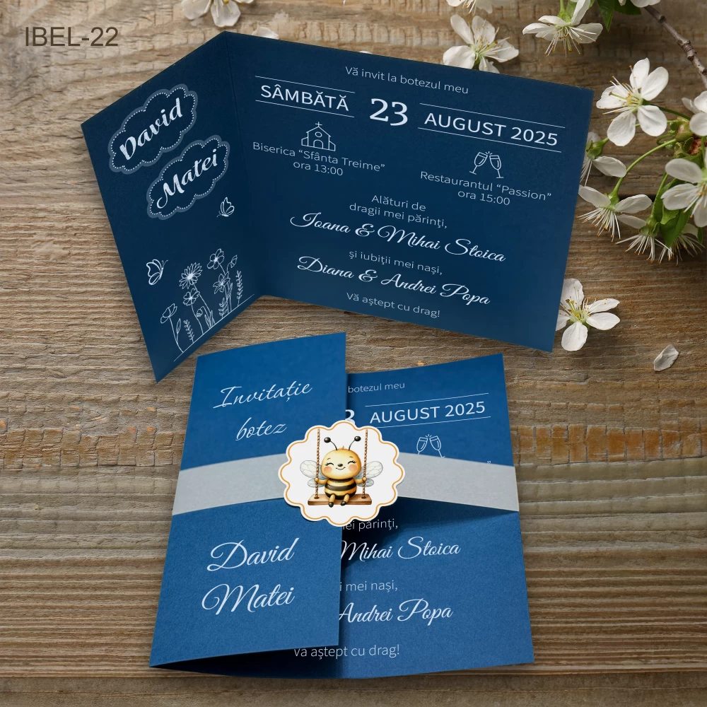 invitatii botez albinuta