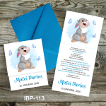 Invitatii botez baieti cu plic - Iepurasul Bocanila - IBP-113 - imagine 2