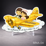 marturie nunta avion auriu cu miri magnet