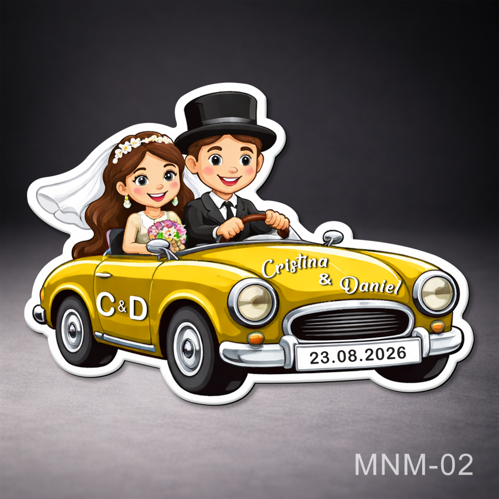 marturie nunta masina cu miri magnet