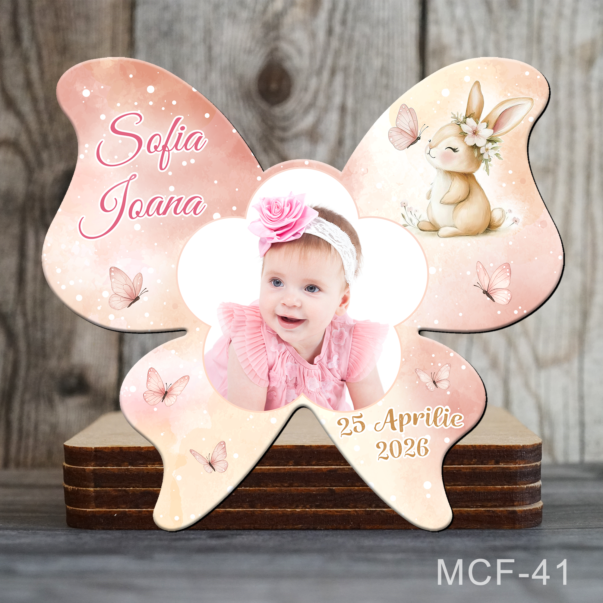 marturii botez magnetice personalizate iepuras si fluturi marturii botez magnetice personalizate iepuras si fluturi