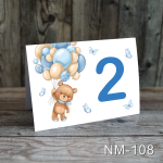 numere masa botez Ursulet cu baloane